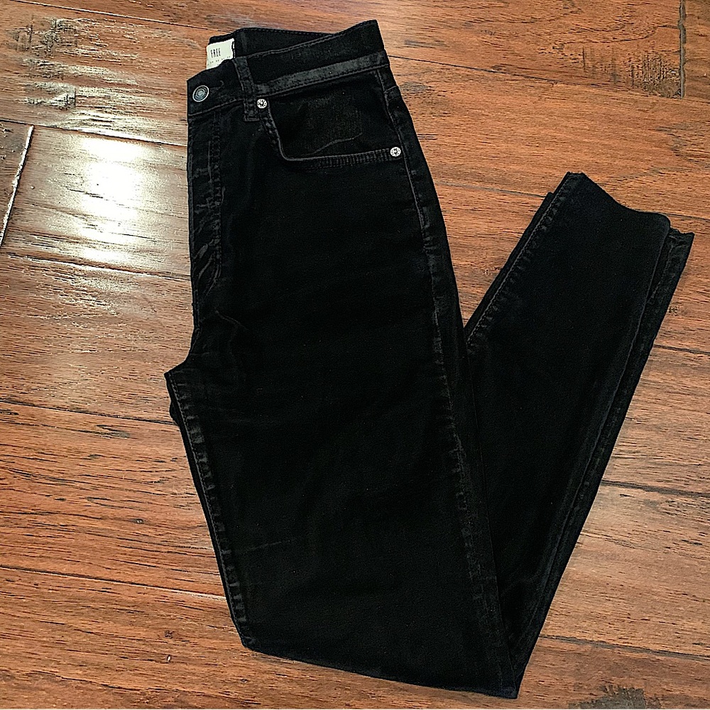 We The Free Black Velvet High Rise Jeans